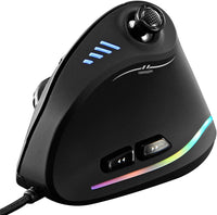 Vertikale RGB-Gaming-Maus mit Joystick und 11 programmierbaren Tasten – Kryvos