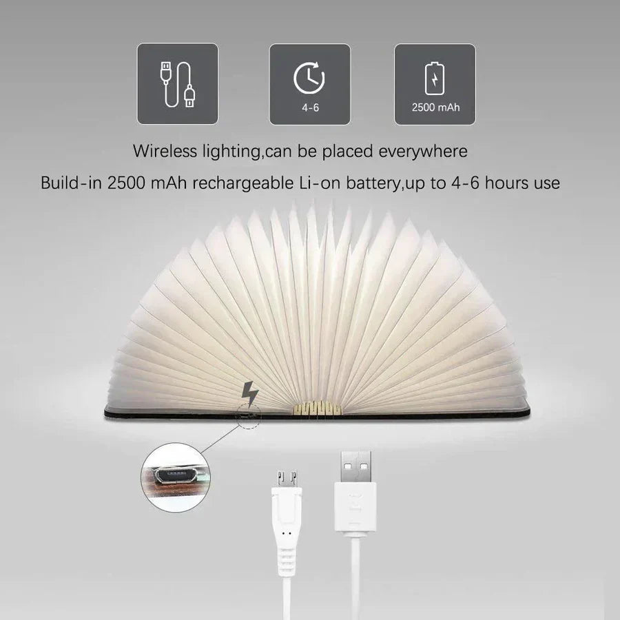 Sammenklappelig boglampe med varmt LED-lys - StoryGlow