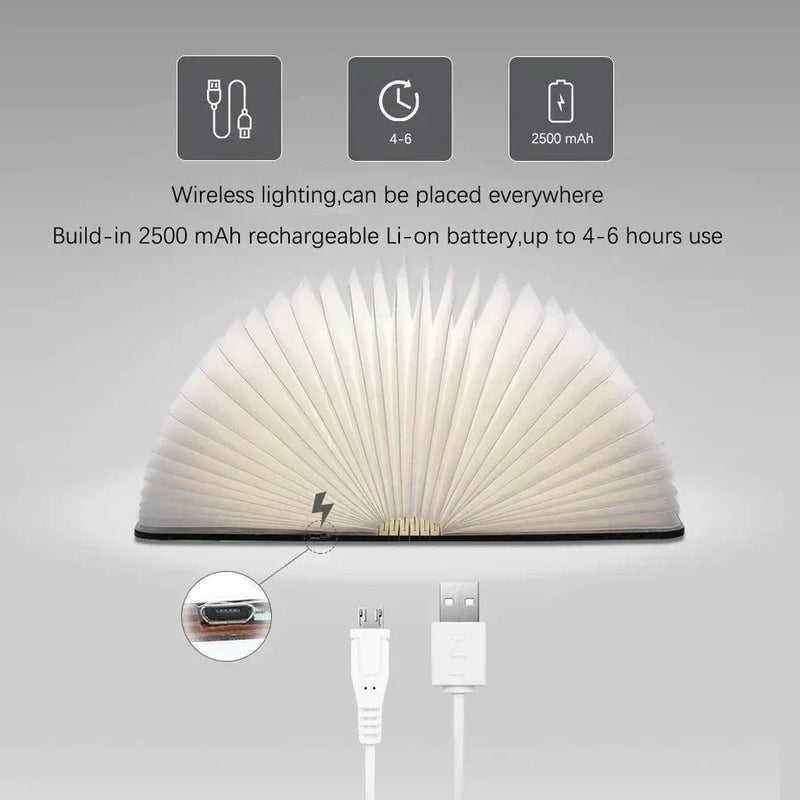 Sammenklappelig boglampe med varmt LED-lys - StoryGlow