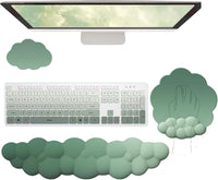 Cloud-shaped ergonomic wrist rest with mouse pad and coaster – Zeyora