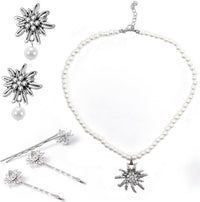 Conjunto de joyería Edelweiß con perlas – TrachtenZauber Oktoberfest 2025