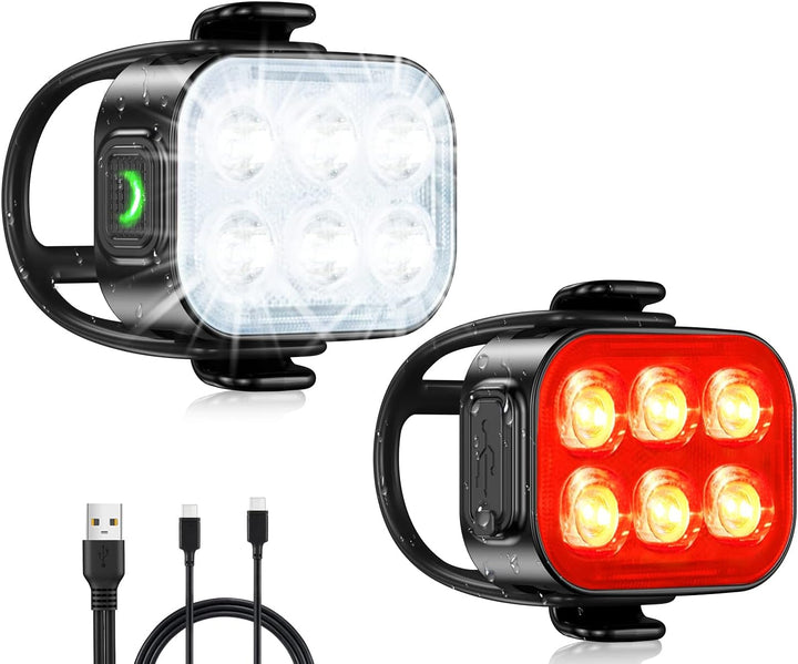 Ultra slim USB rechargeable bicycle lights set with 4+6 modes – SlimBeam