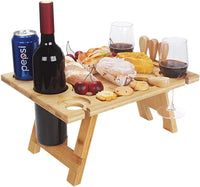 Portable wooden wine rack table