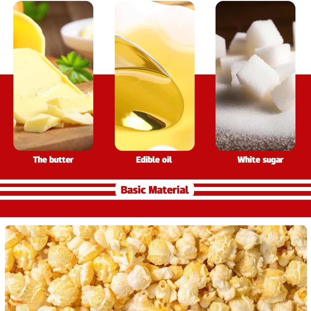 Retro Red Elektrischer Tisch-Popcornmaker mit Timer – Calvano
