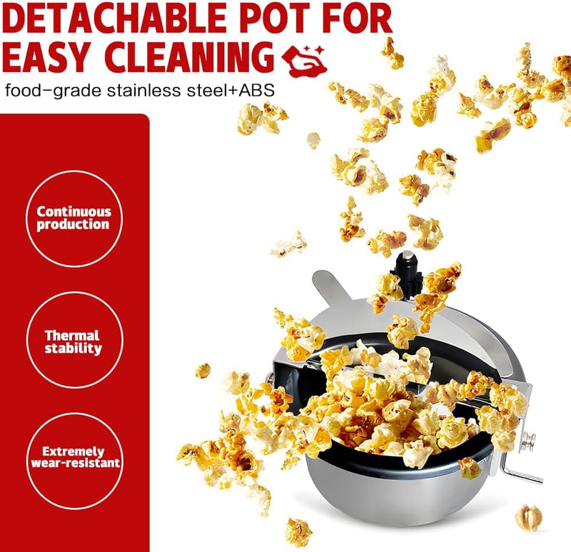 Retro Red Elektrischer Tisch-Popcornmaker mit Timer – Calvano