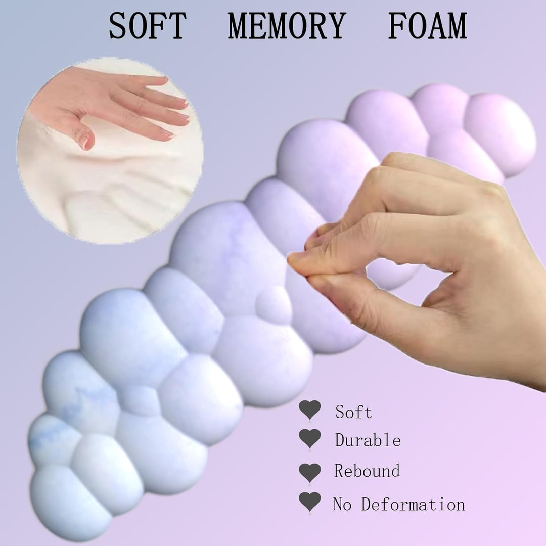 Cloud-shaped ergonomic wrist rest with mouse pad and coaster – Zeyora