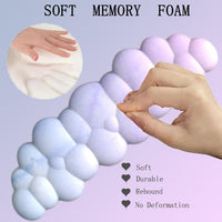 Cloud-shaped ergonomic wrist rest with mouse pad and coaster – Zeyora