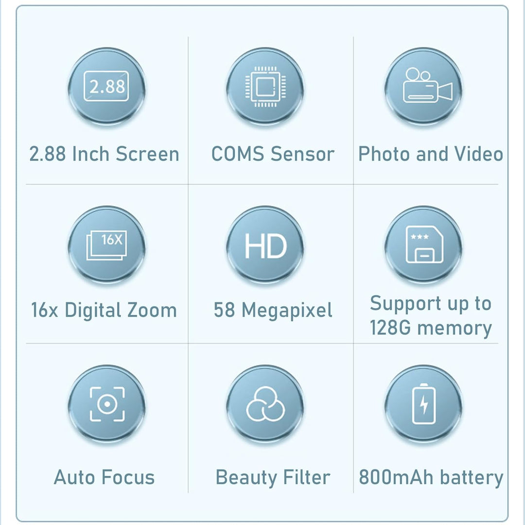 4K kompakt digitalkamera med 58MP fotos og 16x zoom – Lumora