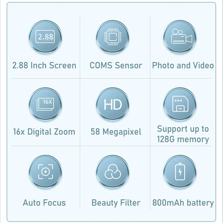 4K kompakt digitalkamera med 58MP fotos og 16x zoom – Lumora