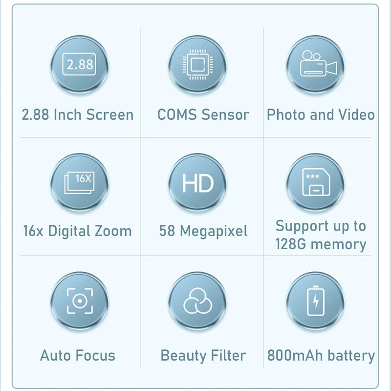 4K kompakt digitalkamera med 58MP fotos og 16x zoom – Lumora