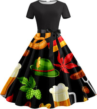Beer Mug & Pretzel Dress with Waistband – Anna Oktoberfest 2025