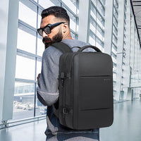 Udvidelig 26–45L vandtæt rejserygsæk med laptoprum og duffel-mulighed