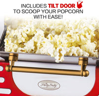 Retro Red Elektrischer Tisch-Popcornmaker mit Timer – Calvano