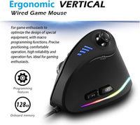 Vertikale RGB-Gaming-Maus mit Joystick und 11 programmierbaren Tasten – Kryvos