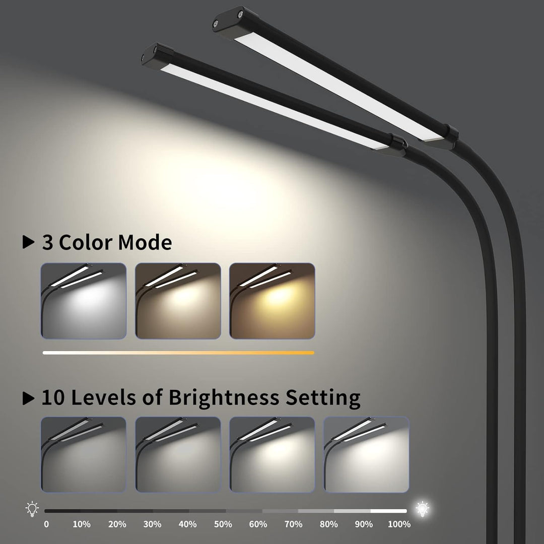77 LED Schreibtisch-Klemmleuchte mit 70 cm flexiblem Schwanenhals – Ravien