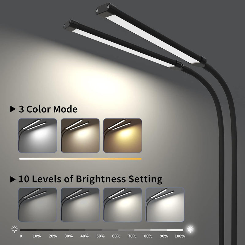77 LED Schreibtisch-Klemmleuchte mit 70 cm flexiblem Schwanenhals – Ravien