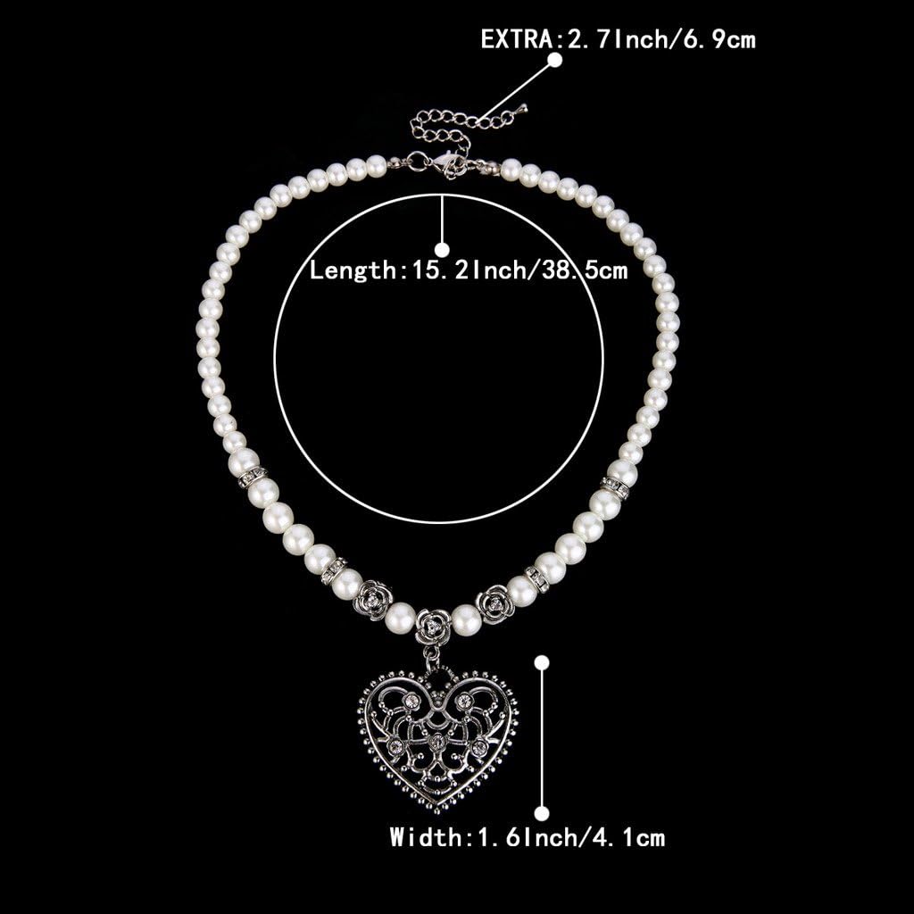 Collar de perlas con colgante de corazón – RosenHerz Oktoberfest 2025