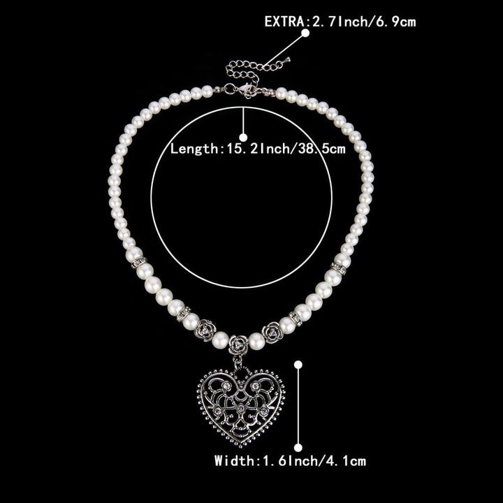 Collar de perlas con colgante de corazón – RosenHerz Oktoberfest 2025