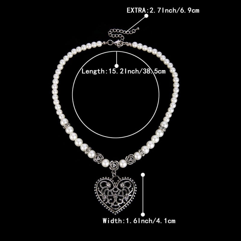 Collar de perlas con colgante de corazón – RosenHerz Oktoberfest 2025