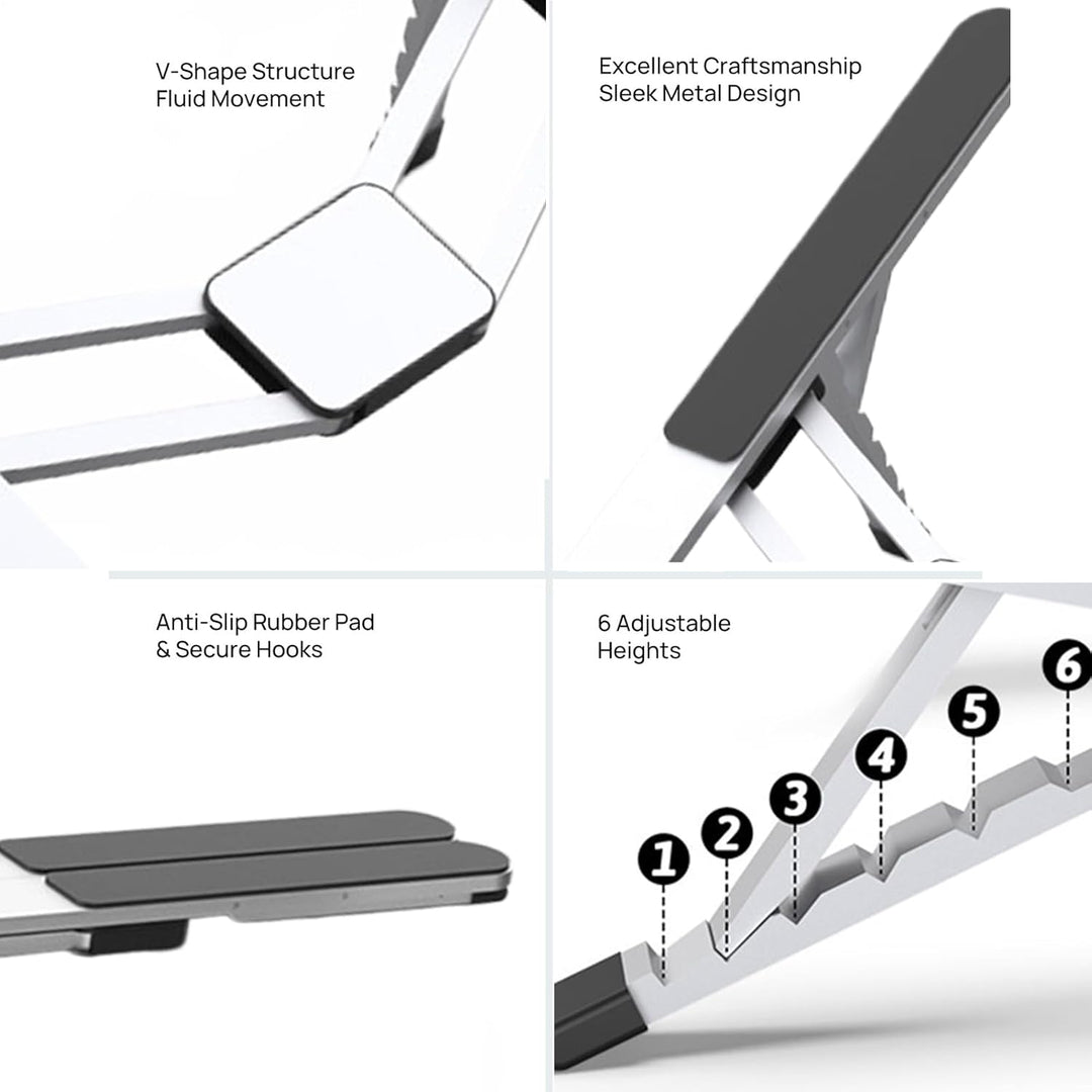 Adjustable Laptop Stand – Foldable Cooling Holder for Notebooks for Office and Travel – Orvane