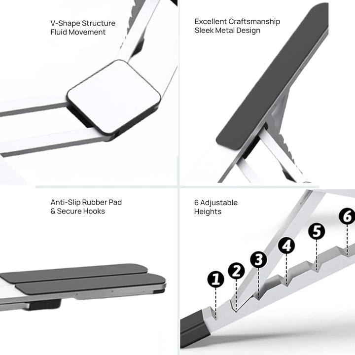 Adjustable Laptop Stand – Foldable Cooling Holder for Notebooks for Office and Travel – Orvane