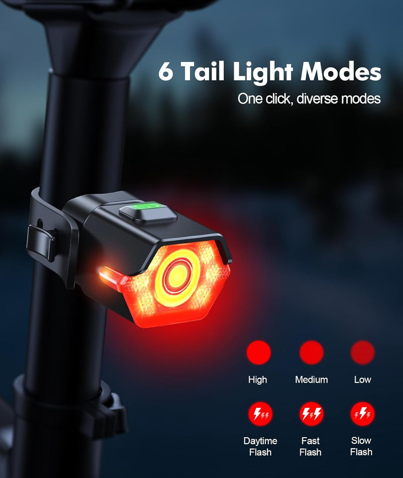 Rechargeable Bicycle Light Set with 3+6 Modes and Side Lighting – RoadBeam