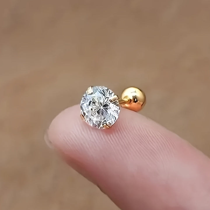 Stylish Cubic Zirconia Stud Earrings made of Titanium Steel - Lumen
