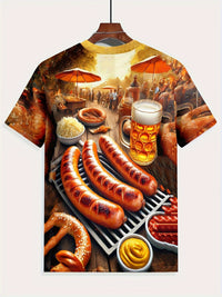 Men's Short Sleeve T-Shirt with BBQ & Beer Print – Karl Oktoberfest 2025
