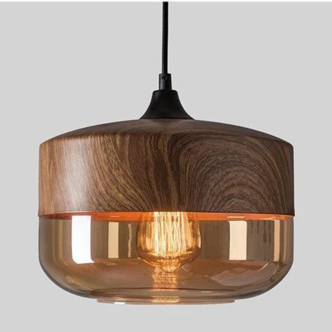 Stilfuld skandinavisk loftslampe i træ - NordLuna