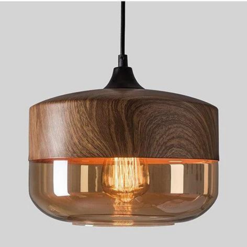 Stilfuld skandinavisk loftslampe i træ - NordLuna