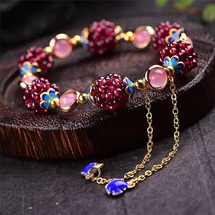 Naturligt granat-armbånd – Selina