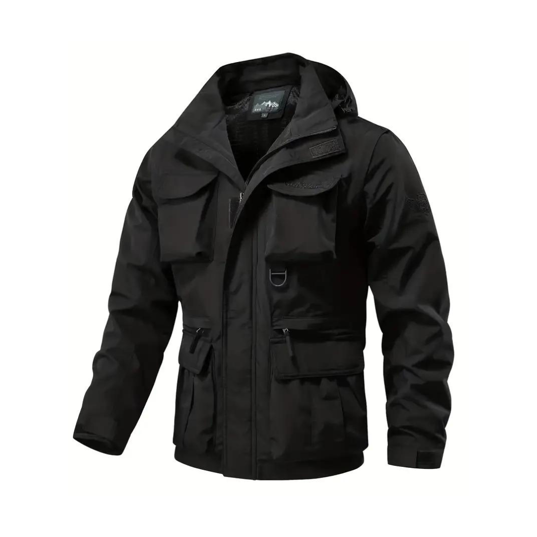Men's transitional jacket water-repellent with detachable hood – Leif