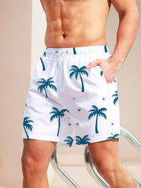 Shorts de baño para hombre con estampado de palmeras - PalmRush