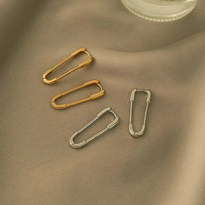 Golden/Silver Paperclip Earrings – Viola