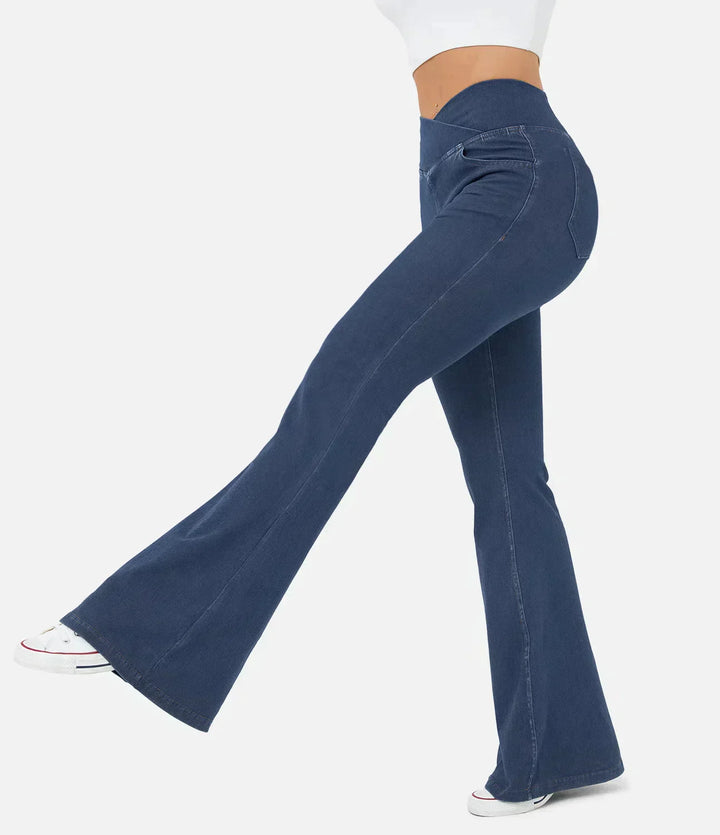 Stylish Bootcut Jeans for Women - Pink