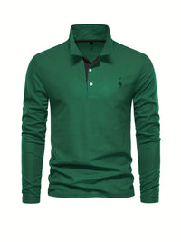 Polo cómodo para hombre con mangas largas