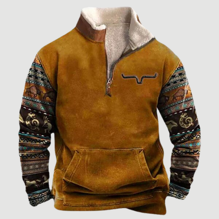 Vintage fleece vinterpullover med lynlås til herrer - Felix