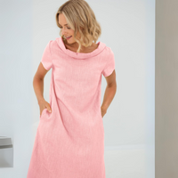 Stylish summer dress made of linen-cotton blend - LinaLuft