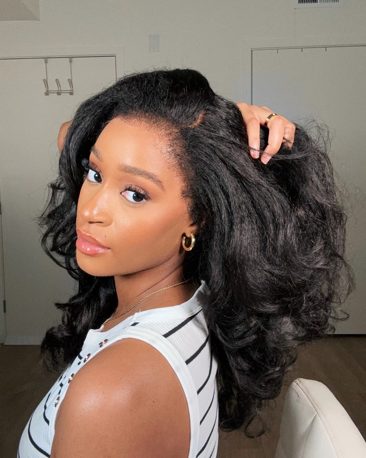 Black HD Lace Wig with Body Wave & Curly Hairline – Amara