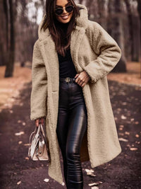 Women's trench coat with belt & double-breasted button placket – Clara