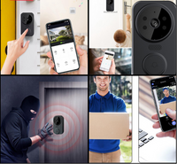 Schwarze smart Wi-Fi dørklokke med kamera – Noctiq