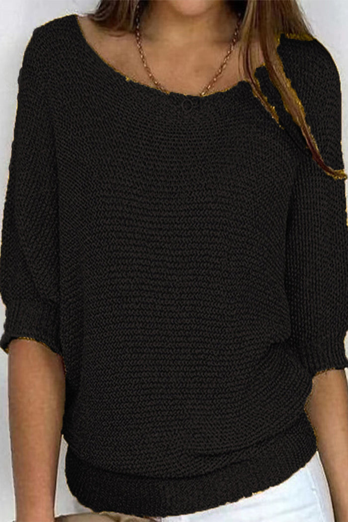 Knitted Sweater for Women with Batwing Sleeves and Loose Fit – Mira