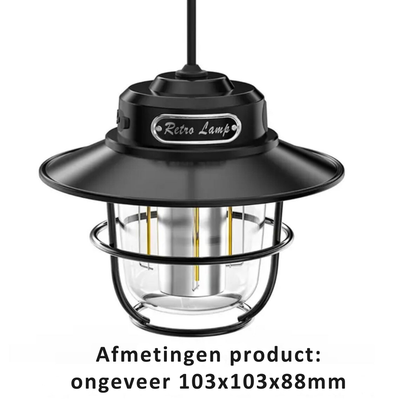 Bærbar LED-campinglampe – VintaGlow