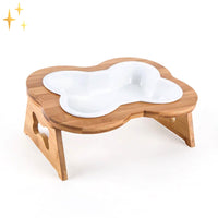 Ceramic Dog Bowl with Wooden Base – BoneFeast