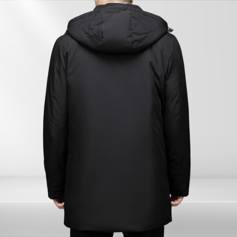 Classic men's hooded jacket with duck down filling – Matteo