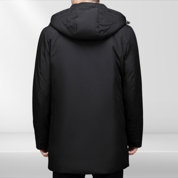 Classic men's hooded jacket with duck down filling – Matteo