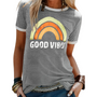 Damen T-Shirt mit Regenbogenprint – Sunny