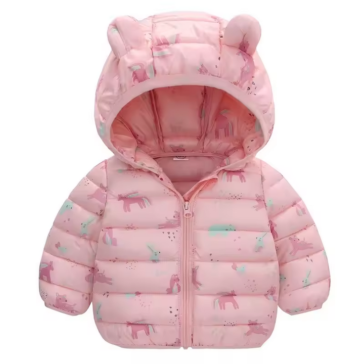 Chaqueta impermeable para niños estilo plumón con diseño de caricatura – Miro