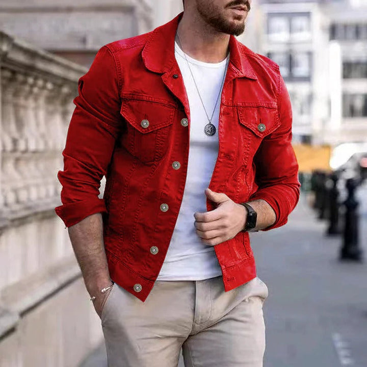 Herre denimjakke med slim-fit passform – Milano