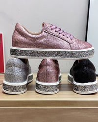 Stylish Platform Glitter Women's Sneakers - Sienna